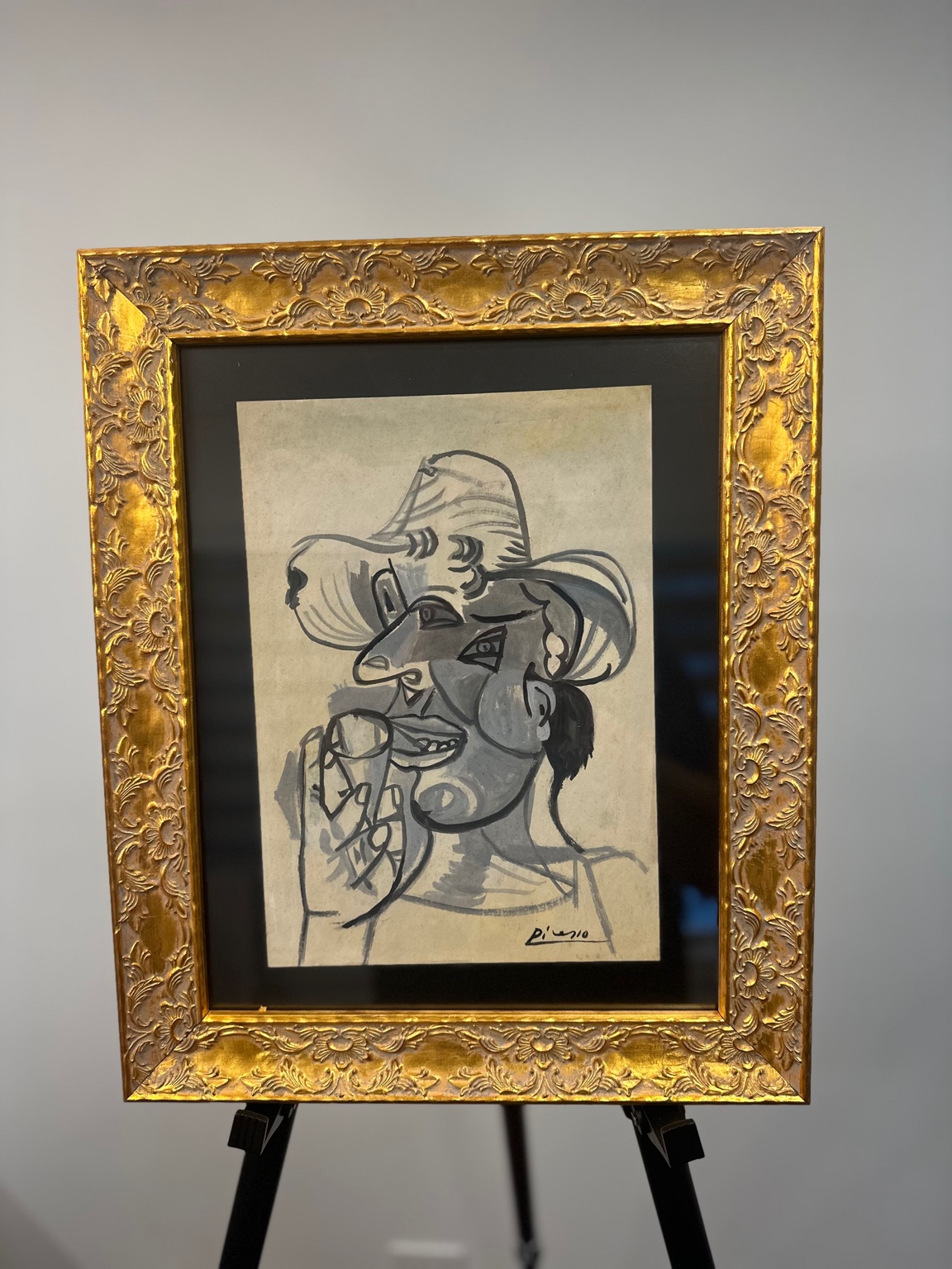 Seated Woman on Blue Ground, 02.07.59 (after Picasso) — gouache; monumental form.