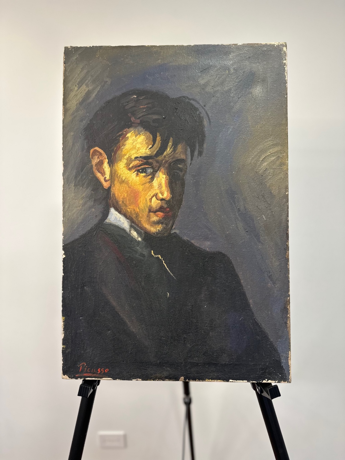 Picasso — Self-Portrait (1896). Early academic realism.