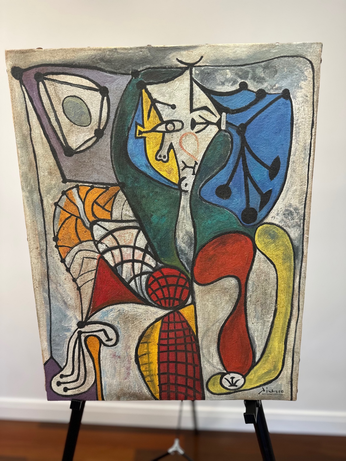 Picasso — Abstract Female Portrait (1940s). Vivid blocks with fractured planes.