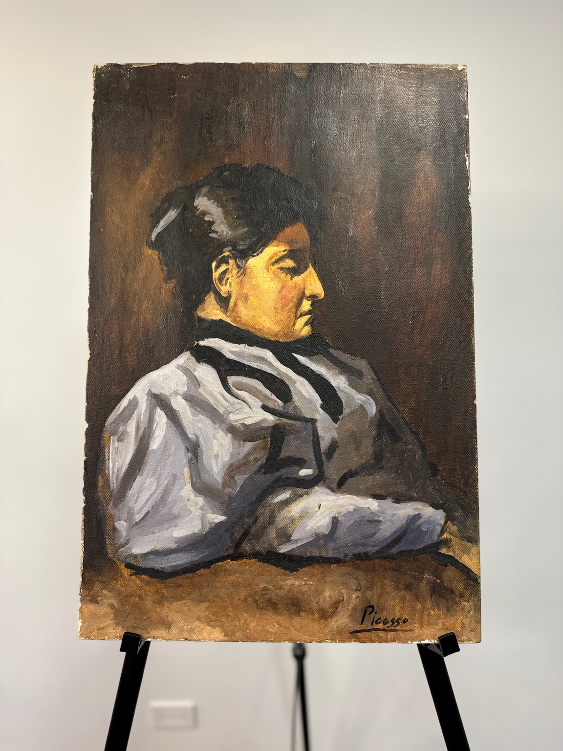 Picasso — Woman in Profile (1896). Intimate, youthful study.