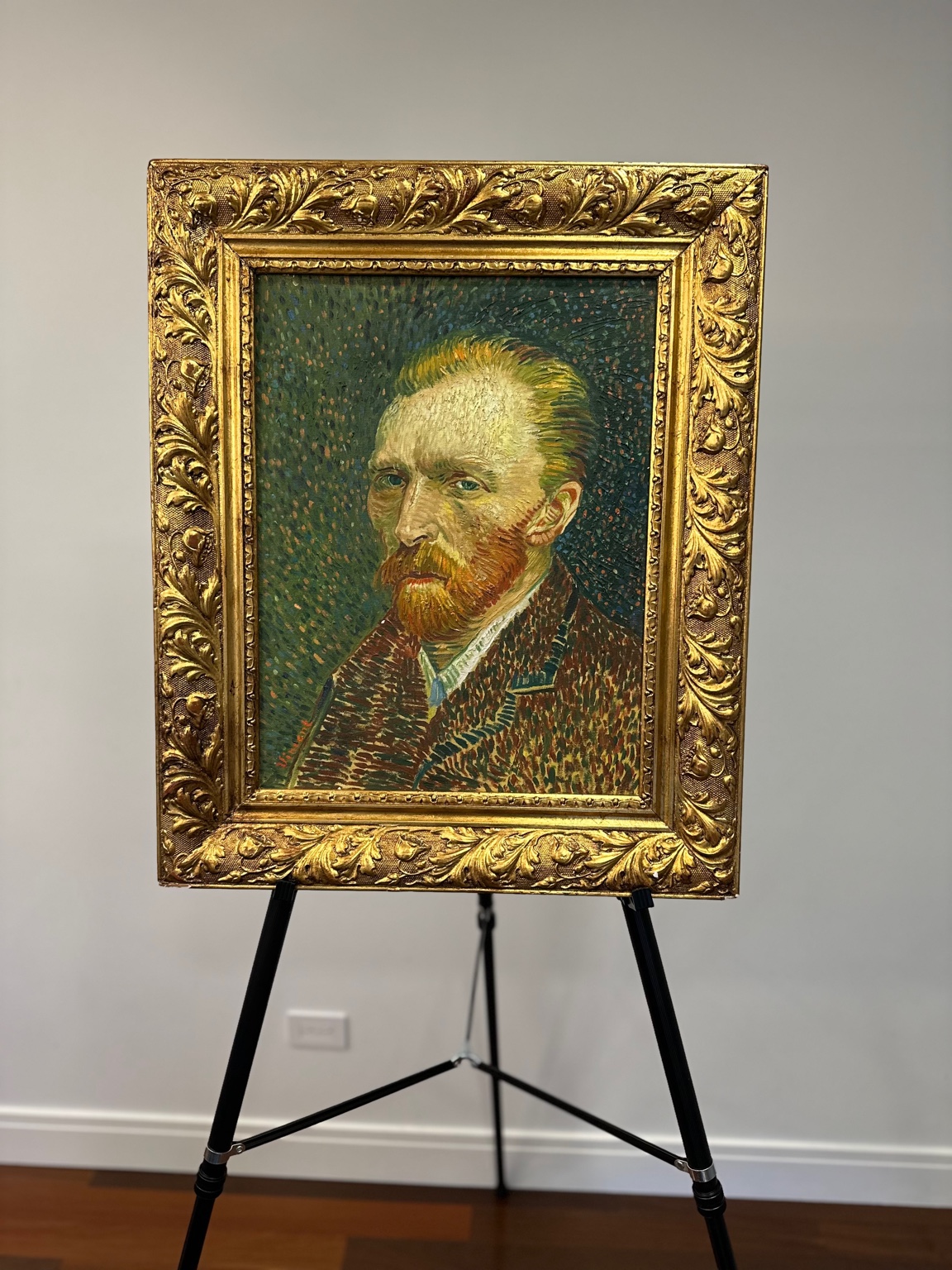 Van Gogh — Self-Portrait (1889). Intense gaze; sculptural brushwork.