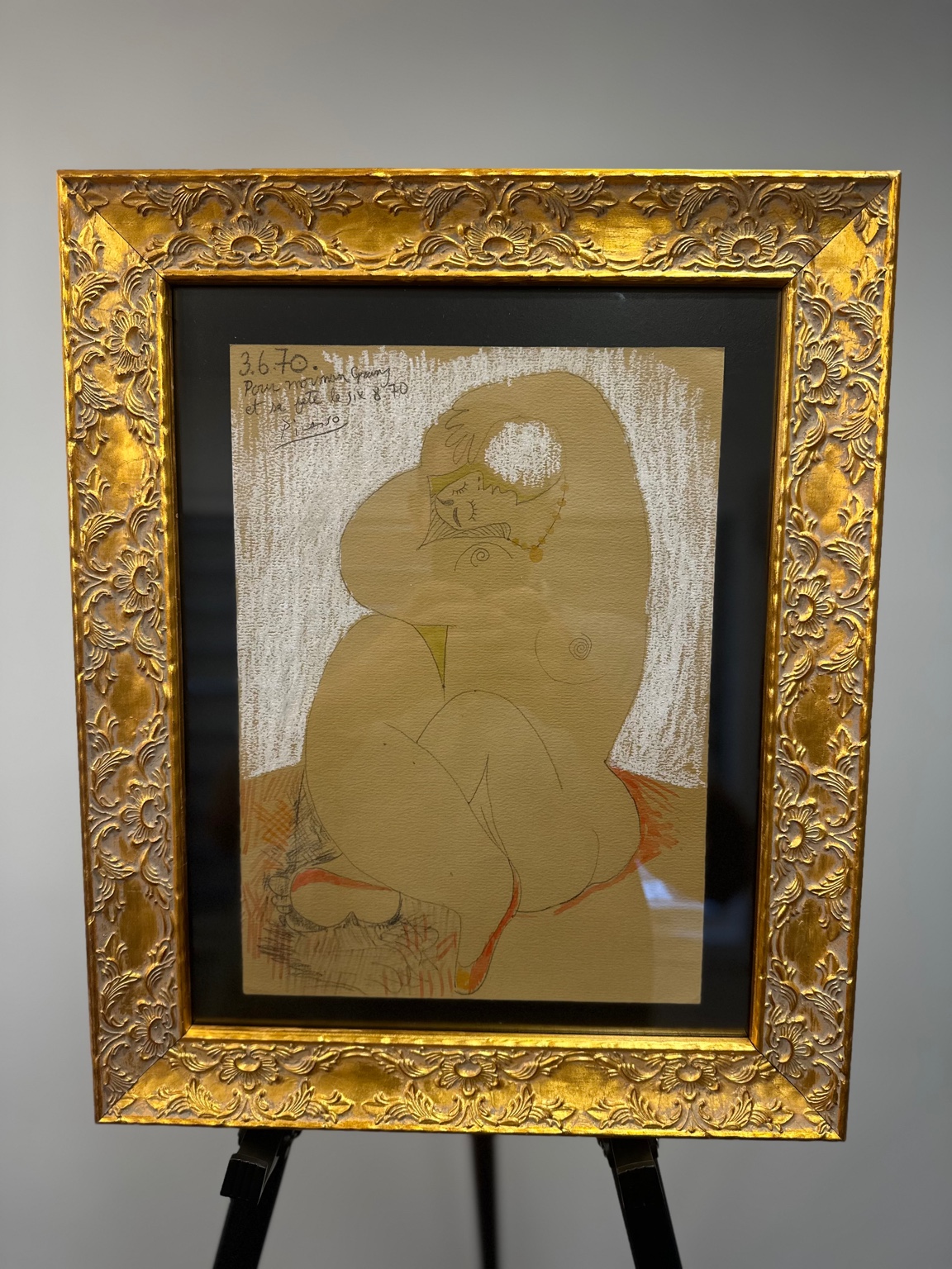 Nude Figure, 03.06.70 (after Picasso) — pastel; fluid contours, intimate tone.