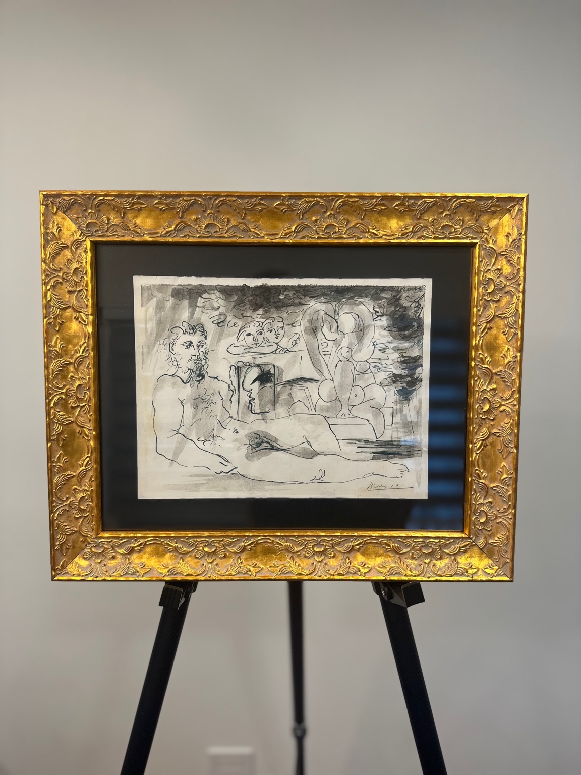 Bullfight Scene with Picadors (after Picasso) — ink sketch; captured moment.