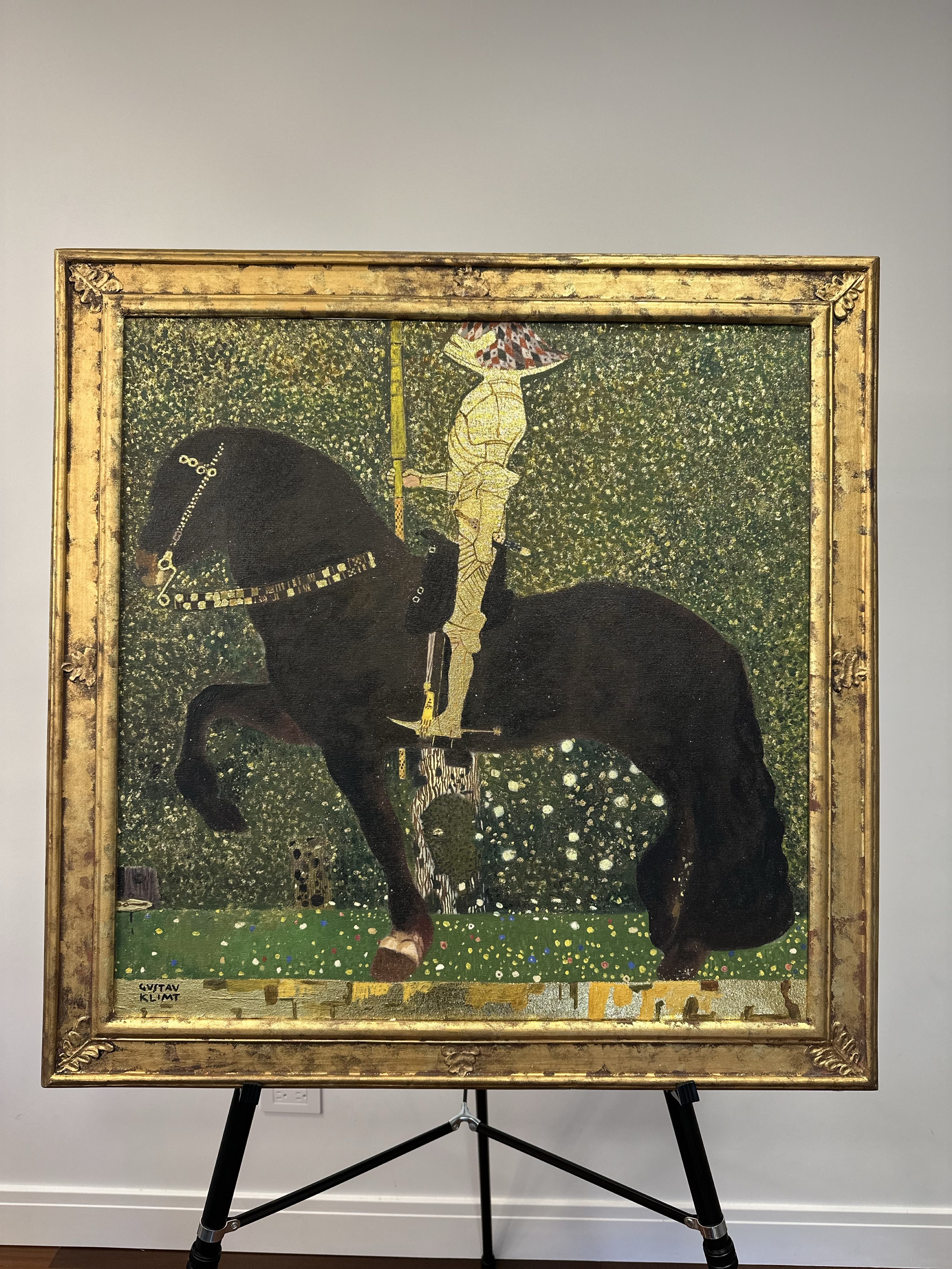 Gustav Klimt — Rider on Horseback (1901). Decorative symbolism with gold accents.