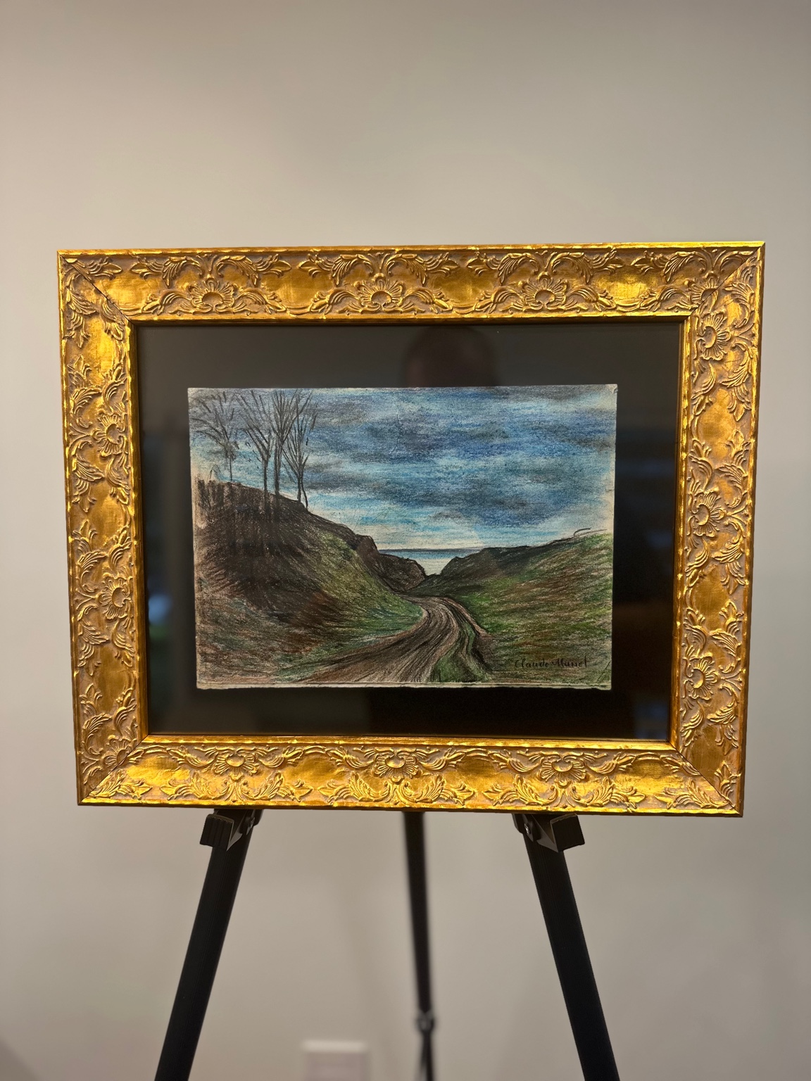 Road through the Ravine (after Monet) — colored pencil; brooding textures.